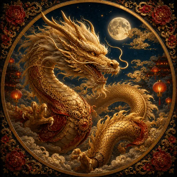 Ilustración del Dragón en el horóscopo chino